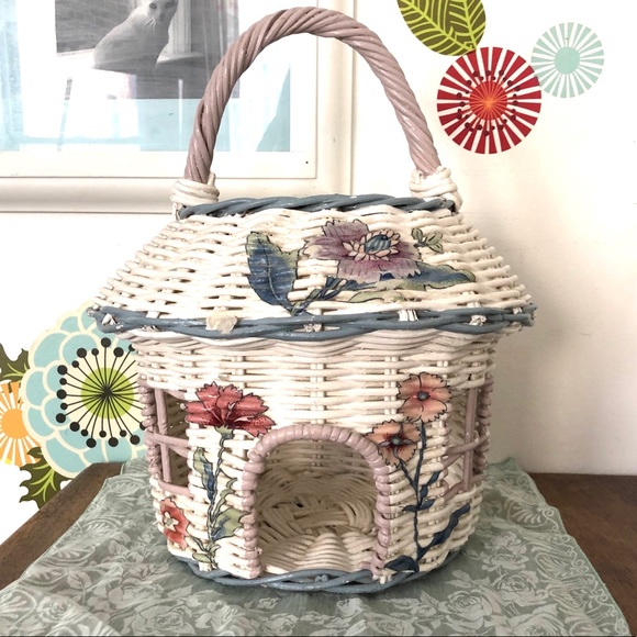 Vintage Other - Vintage Handbasket Purse or Decor Wicker House Bag